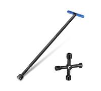 Water Meter Key, 17-37 Inch Adjustable Length Water ShutOff Tool with 4-Way Utility Key, T-Handle Wa