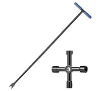 Water Meter Wrench - T-Shaped Heavy Duty Valve Key, Anti-Slip Retractable Shut Off Tool For Plumbing & Irrigation | Garden Valve Spanner For Outdoor, Backyard, Lawn, Construction & Home Use