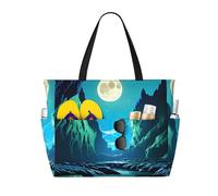 Water Moon Cave, borsa da viaggio multifunzionale da spiaggia, multi tasca, design alla moda, adatta per vari luoghi all'aperto