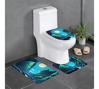 Water Moon Cave Set Di Tappeti Da Bagno 3 Pezzi Antiscivolo Tappetino Da Bagno Resistente Tappeto Con Profilo A U Per La Casa Toeletta Doccia