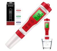 Water PH Meter - Digital 4 In 1 Tester Pen | PH EC Temperature Measurement Sensor, High Precision LCD Monitor With Wide Range Detection | Liquid Quality Analyzer For Hydroponics Aquarium Drinking