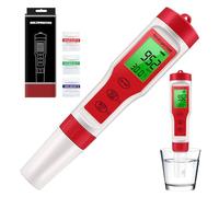 Water Ph Tester, High Accuracy 4-In-1 Digital Meter, Ec Sensor Testing Tool, Temperature Meter, Ideal for Home Water, Hydroponics, Aquarium, and Pools