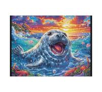 Water Playing Seal Puzzle 500 Pezzi Raffaello Per Collezionisti Cartone Di Alta Qualità Opere Rinascimentali Per Decorazione Ufficio Da Passatempo Qualità Premium 500 PCS