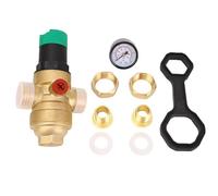 Water Pressure Regulator with Screen and Gauge | 40 Micron Brass Filtration for Pure Drinking Water | Home/Garden/Factory Use | Easy Install, 0.1-0.5 MPa (1/2 pollice (DN15))