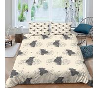 water-rat-patternSet Di Copripiumino microfibra 3 Pezzi stampa di 3D cerniera nascosta hand-drawn-animal-art copripiumino con federe soffice ultra morbido for coppie Super king（260x220cm）