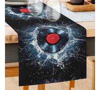 Water Record Runner da tavola 33 x 183 cm in vinile CD rettangolare sciarpa per tavolo da pranzo per cucina, matrimonio, ristorante, cena, festa, decorazione per la casa