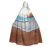 Water Rush To Tropical Beach Stampa elegante mantello da strega, mantello con cappuccio, costume da mago per Halloween, cosplay e carnevale