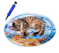 Water Sensory Play Mat, Inflatable Pad Toy, Round Pvc Mat, Thickened Leakproof Design, Interactive, Pet and Child Play Use, 11.81x11.81x0.79 Inches, Blue, 1 Piece