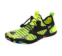Water Shoes - Scarpe da piscina da uomo, ad asciugatura rapida, traspiranti, ad arco, facili da chiudere, con alette profonde, impugnatura robusta, scarpe da ginnastica leggere con punta larga