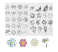 Water Soluble Embroidery Pattern Sewing Accessories, DIY Supplies | Bohemian Flower Sewing Pattern for Hats, Scarves, Shirts, Jeans, Dresses, Canvas Bags, Towels, Sewing Beginners