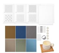 Water Soluble Sashiko - Sashiko Hand Sewing Kit | Water Soluble Sashiko Kit, Sashiko Template Practice Kit, Water Soluble Needle & Fabric Material Kit, Water Soluble Sashiko Embroidery Beginner Kit
