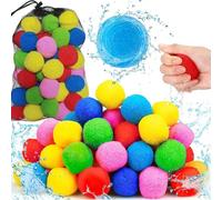 Water Splash Balls - 60 pezzi Reusable Reusable Water Balloons, Refillable Sponge Beach Toy Collection | Soft Absorbent Colorful Outdoor For Backyard Pool Seaside Summer Play Activity Boys Girls
