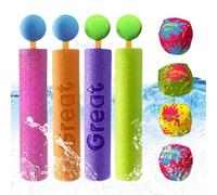 Water Squirter, Foam Squirt Toy, Lightweight Soaking, Easy Grip Handle, Long Range Spray, Colorful Set, Safe for All Ages, Beach, Pool, (EVA)
