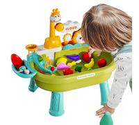 Water Table Toy, Sand Table, Toddler Sensory Station, Interactive Fishing Game Set, Pretend Kitchen Role Play, for Indoor Preschool Beach Park Outdoor Summer Camping, Pink And Green