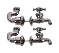 Water Tap Earrings - Creative Faucet Stud Design, Elegant Metal Jewelry