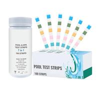 Water Testing Strips Kit, 100-Piece 4.8x4.8x11.2cm Pool Test Strips, Multifunctional Monitoring Tools for Hot Tub Maintenance, Spa Analysis, PET Material