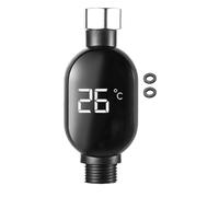 Water Thermometer, Temperature Gauge, Waterproof Bath Accessory, 360° Rotating Light Digital Display for Safety, Bathroom, Kitchen, and Home Improvement Use, 1/2 Inches