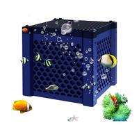 Water Trough Filter, Fish Tank Filter, 4.53x3.94x4.53 inches, Activated Carbon Odor Accessories, Control Filtration System for Aquarium Pond Pool Cleaning, Garden Home Dorm Room Desktop Pet