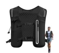 Water Vest, 4L Lightweight Vest, 14.17x11.81x1.18 Inches Adjustable Chest Straps, Reflective Design, Hydration Bladder Compartment for Men Outdoor Sports, Cycling, Hiking, Camping
