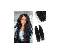 Water Wave Tape in Human Hair Extensions ,Curly Wave Brazilian Human Hair Adhesive Remy Hair Skin Weft Seamless Invisible PU Tape Ins for Black Women Facile installazione e rimozione(20 pcs-50g,16 inc