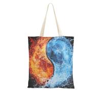 Water Yin e Yang Tai Chi Borse per la spesa in tela per le donne con tasche con manici Borse di tela riutilizzabili Tote Bags Bulk Regalo di compleanno