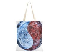 Water Yin e Yang Tai Chi Tote Bag Canvas per le donne con tasche con manici riutilizzabile tela Tote Bulk Cute Gifts