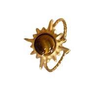 WATERBELINE Anelli in pietra marrone geometrici dimensioni regolabili in colore oro irregolare Dita anelli Gemme uniche gioielli dichiarazione