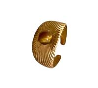 WATERBELINE Anelli in pietra marrone geometrici dimensioni regolabili in colore oro irregolare Dita anelli Gemme uniche gioielli dichiarazione