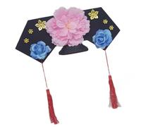 WATERBELINE Cappello da festa, antico cappello cinese con fiore vintage fascia per capelli per matrimoni a tema festa a tema riunione cappello spettacoli scenici puntelli