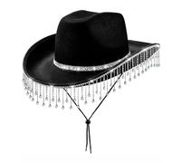 WATERBELINE Cappello da indossare, cappello panama con cristalli gioiello cappello da sposa cappello panama per addio al nubilato cappello panama versatile per spettacoli teatrali club