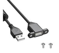 WATERBELINE Cavo di prolunga di ricarica USB da maschio a femmina, porta di ricarica USB 2.0, montaggio a pannello con foro per vite per telefoni e mouse laptop