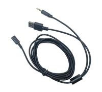WATERBELINE Cavo per cuffie da gioco con effetto luminoso, compatibile con cuffie da 3/5/7, cavo USB intrecciato in nylon, 180 cm