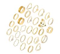 WATERBELINE Eleganti anelli di stile impilabili collezione per uomini e donne Anelli geometrici fatti a mano con strass