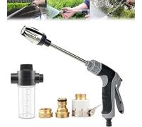 Waterblitz Pressure Washer, 2025 New Waterblitz High Pressure Water Gun with 360° Rotating for 3 Spray Modes, Equipped with Metal Joints and 7.5m/15m Telescopic Tube (Water gun set+foam pot)