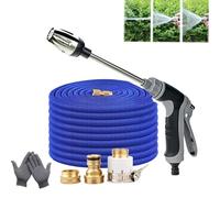 Waterblitz Pressure Washer, Turbowasher for Garden Hose, with 360° Rotating for Three Spray Modes Equipped with Metal Joints and 7.5/15m Telescopic Tube (water+connector+7.5m hose)