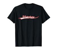 Waterbury Connecticut Brass City Vintage Varsity Distressed Maglietta