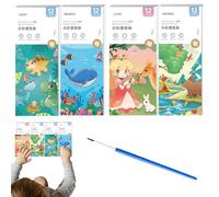 Watercolor Art Book - Educational Drawing Activity, Paper Coloring Set, Cartoon Sketch Kit | Creative Water Pages With Brush Paper For, Children's Learning, Gift For Art Exploration