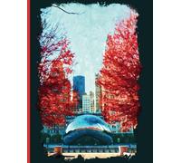 Watercolor Chicago - The bean notebook - Illinois journal - US English composition book -: 110 pages - A4 - 8,5 x 11 - college ruled - USA - Chitown - Windy City
