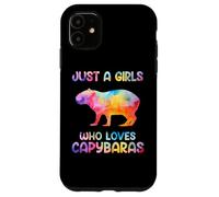 Watercolor Colorful Capybara Just a girl who loves Capybaras Custodia per iPhone 11