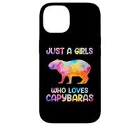 Watercolor Colorful Capybara Just a girl who loves Capybaras Custodia per iPhone 14