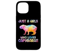 Watercolor Colorful Capybara Just a girl who loves Capybaras Custodia per iPhone 15
