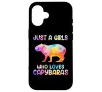 Watercolor Colorful Capybara Just a girl who loves Capybaras Custodia per iPhone 16
