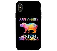 Watercolor Colorful Capybara Just a girl who loves Capybaras Custodia per iPhone X/XS