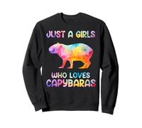 Watercolor Colorful Capybara Just a girl who loves Capybaras Felpa