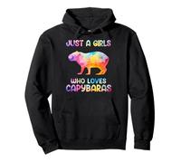 Watercolor Colorful Capybara Just a girl who loves Capybaras Felpa con Cappuccio