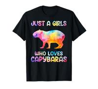 Watercolor Colorful Capybara Just a girl who loves Capybaras Maglietta