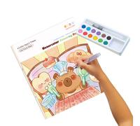 Watercolor Coloring Book For Girls - Dessert Paint with Water Coloring Books for Toddlerss | Drawing Art Paper For Kids Ages 3 4 5 6 7 8 Years Old | Portable Children Watercolor Kit For Travel School