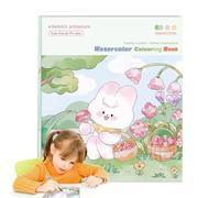 Watercolor Coloring Book For Girls - Pet Paint with Water Coloring Books for | Drawing Art Paper For Kids Ages 3 4 5 6 7 8 Years Old | Portable Children Watercolor Kit for Travel