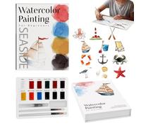 Watercolor Coloring Book, Paint Practice Book, Drawing Art Workbook