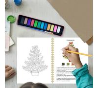 Watercolor Coloring Book - With 12 Color Paints, Kids Easy Watercolor Workbook Set, Fun Painting And Drawing Activity For Kids, Teens, Women, Artists, Home, School, Office, Creative Art Supplies, Rela